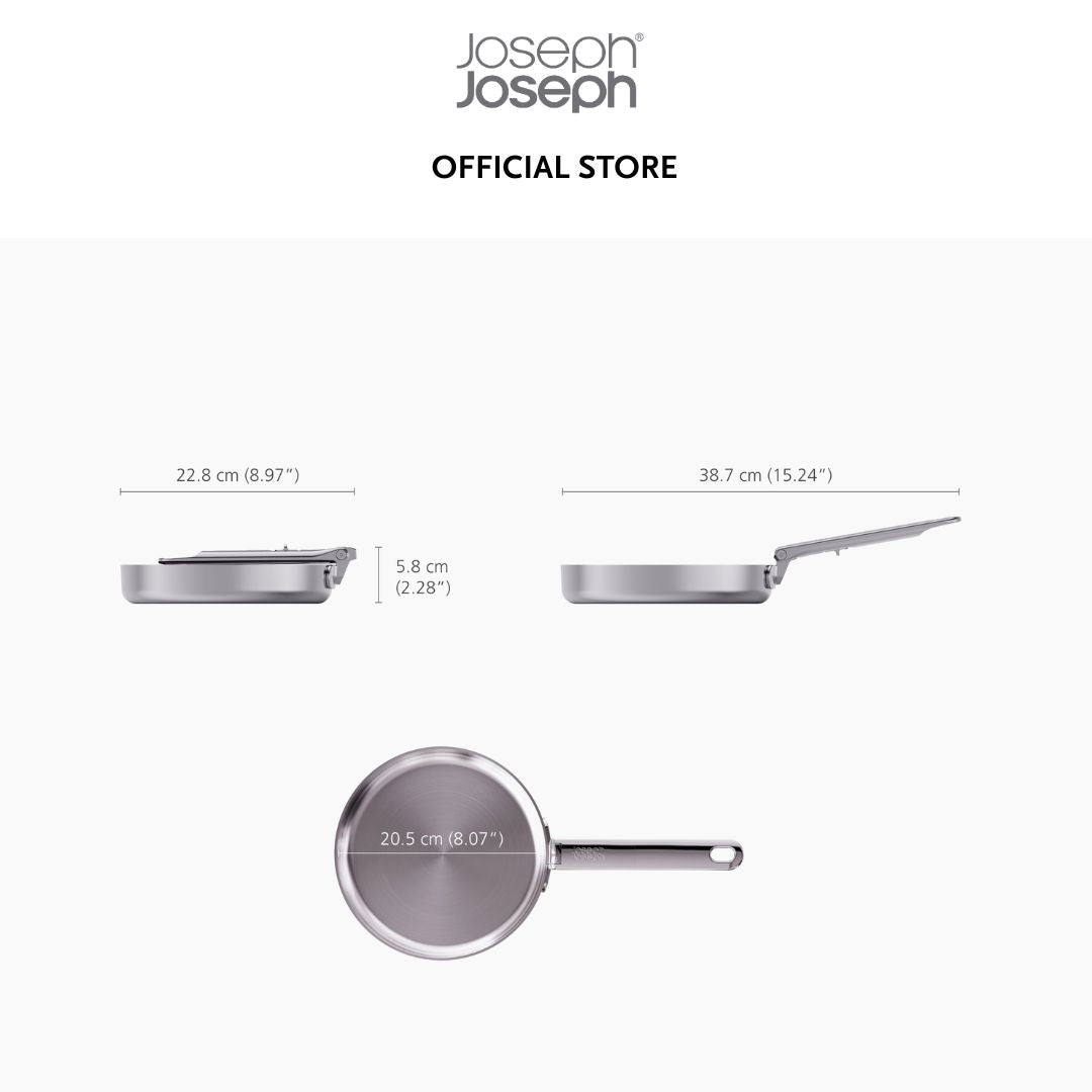 Joseph Joseph Space Steel Folding Handle 20cm Frying Pan JJ0282