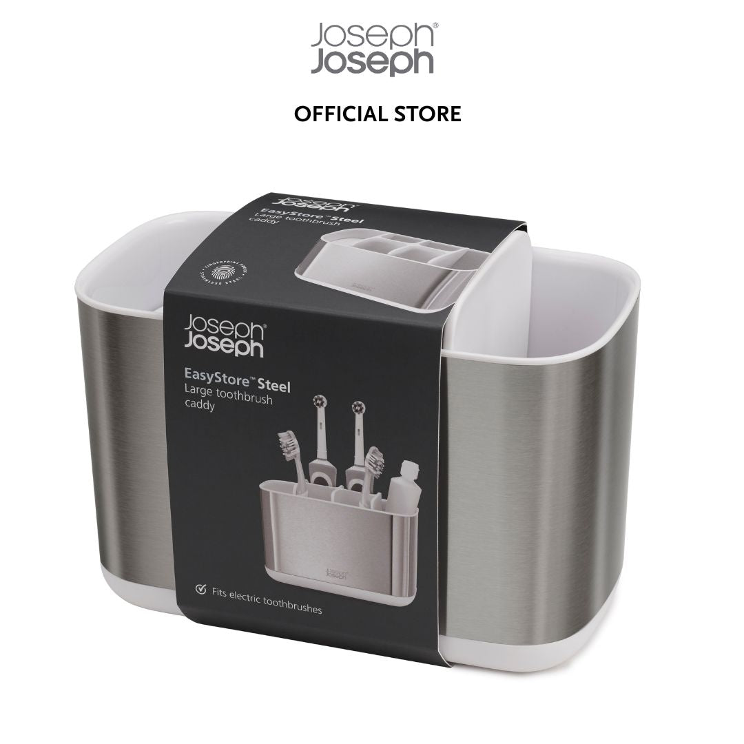 Joseph Joseph EasyStore™ Stainless-steel Toothbrush Holder JJ0216 (small) / JJ0217 (large)