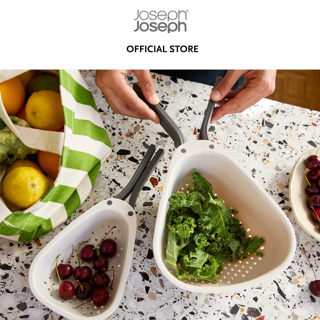 Joseph Joseph Droplet White Colander with Folding Handle JJ0280 (Large) / JJ0281 (Small)
