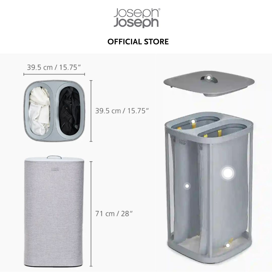 Joseph Joseph Tota 60L Grey Laundry Separation Basket JJ0158 (Grey) / JJ0159 (Carbon Black)