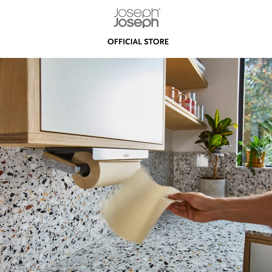 Joseph Joseph RollGrip Under-Shelf Stainless-Steel Kitchen Roll Holder JJ0121