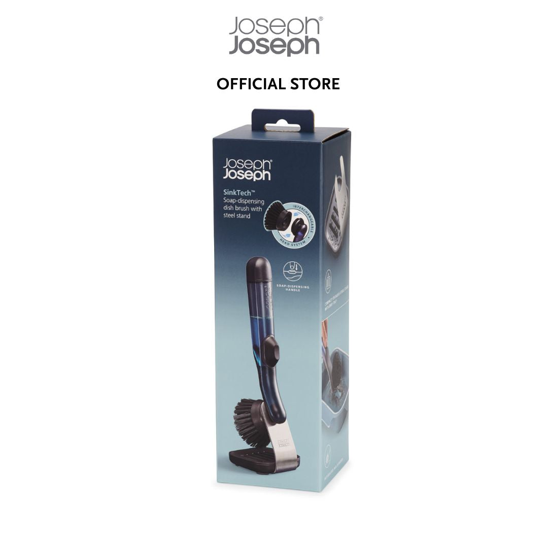 Joseph Joseph SinkTech™ Clear Soap Dispensing Washing Up Brush with Steel Stand JJ0111
