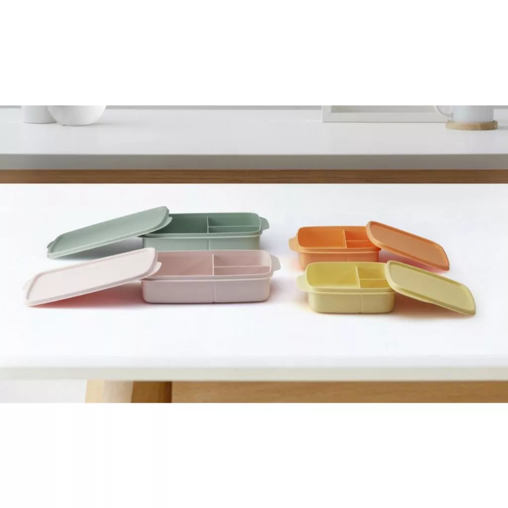 Tupperware Square Divided Lunch Box (550ml, Peach) TP0027