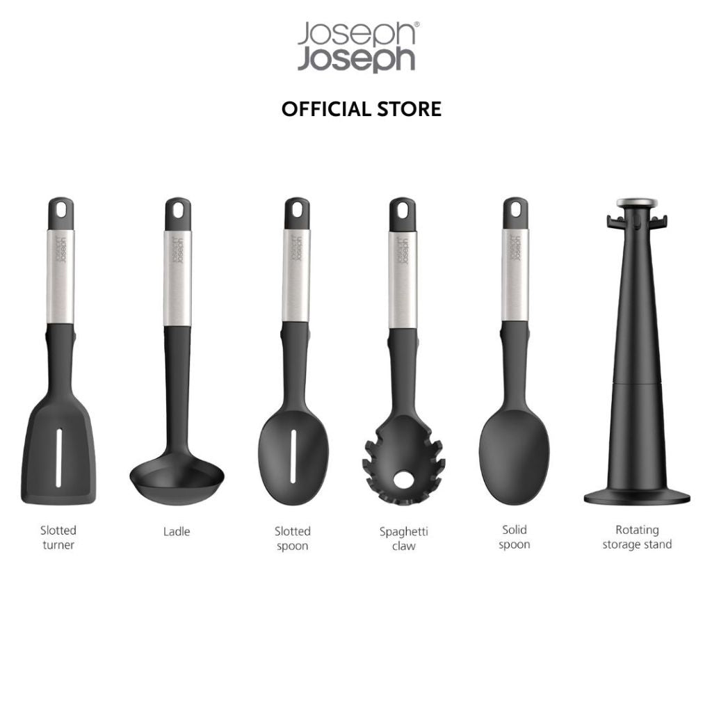 Joseph Joseph Elevate™ Stainless-steel Silicone 5-piece Utensils Carousel Set JJ0073 spaghetti claw soup ladle
