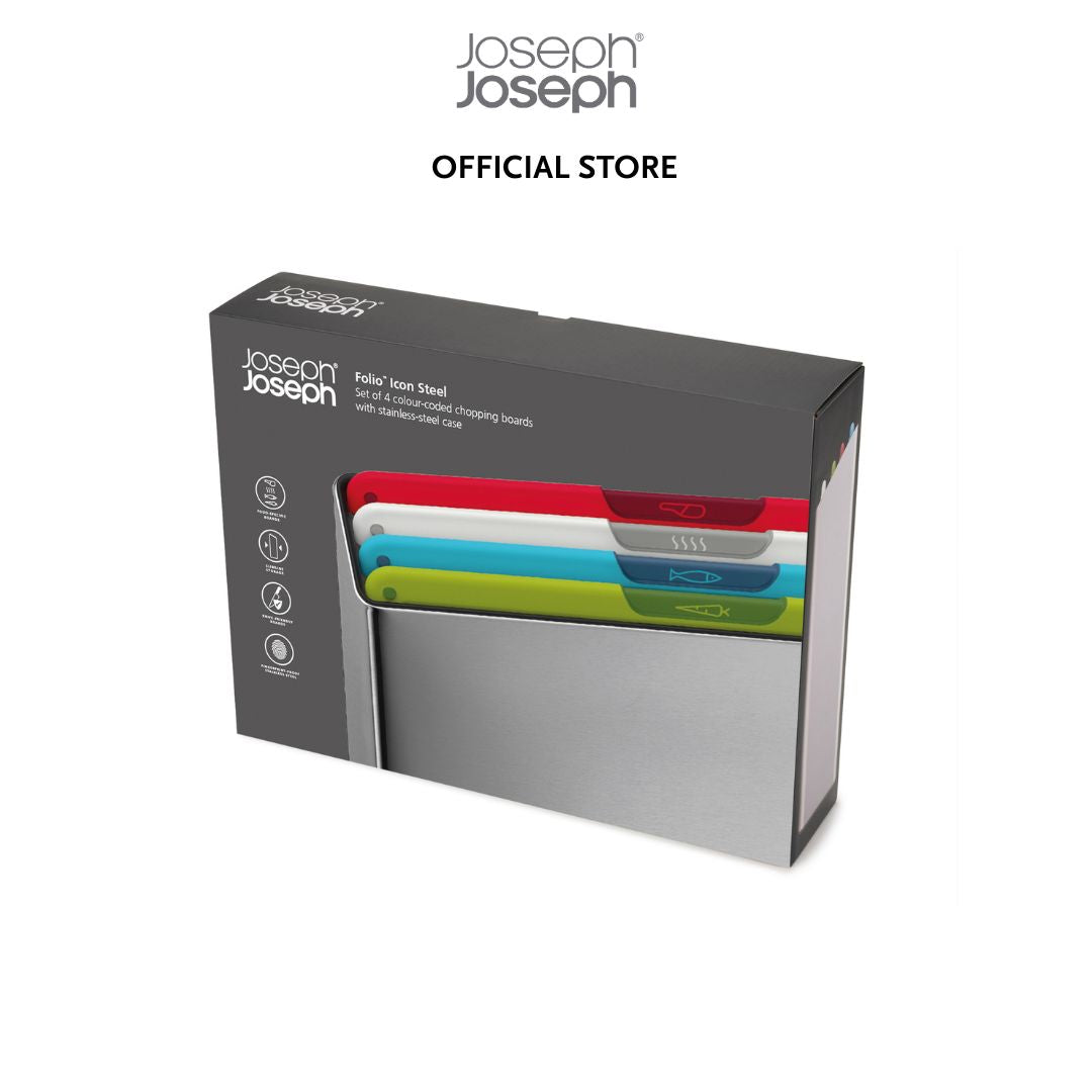 Joseph Joseph Folio™ Icon Steel 4-piece Multicolour Chopping Board Set JJ0208