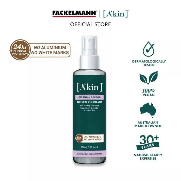 (EXP: Sep 2026) A'kin Geranium & Wood Spray Deodorant 150ml AK0130