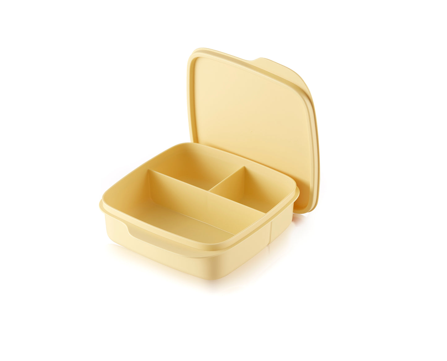 Tupperware Square Divided Lunch Box (550ml, Yellow) TP0026