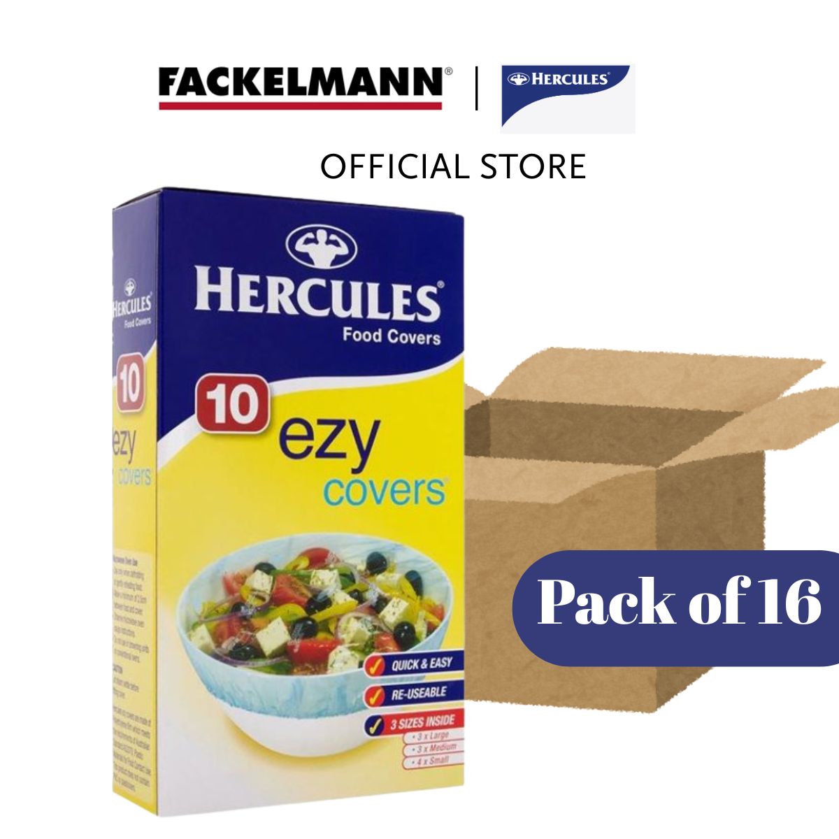 [Bundle of 16] Hercules Food Ezy Covers (10pcs/box) HC0029