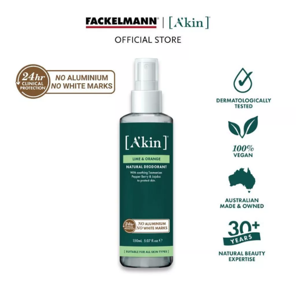 A'kin Lime & Orange Spray Deodorant 150ml AK0129