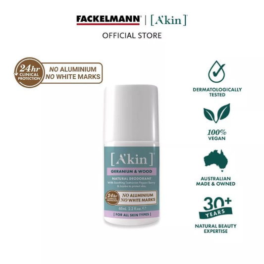 (EXP: Jan 2027) A'kin Geranium & Wood Roll-On Deodorant 65ml AK0133