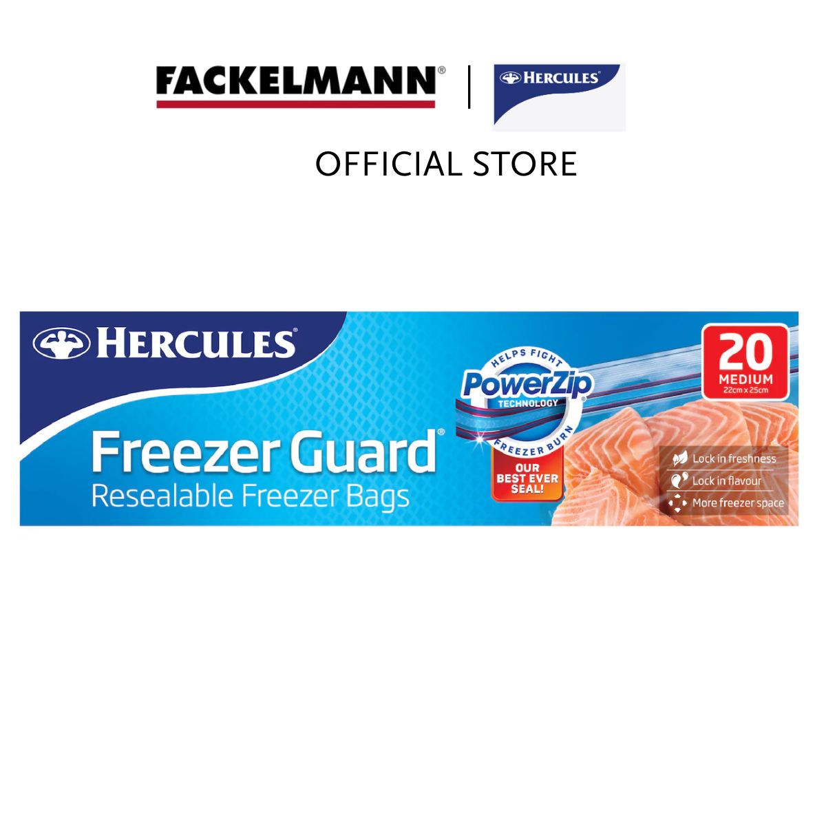 Hercules Freezerguard Resealable Large 27cm x 33cm Slider Bags (20pcs/Pack) HC0013