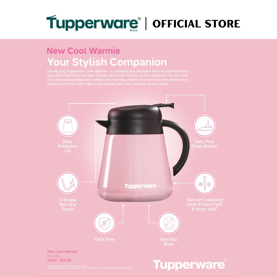Tupperware Cool Warmie Thermal Pot 800ml (Pink) TP0057