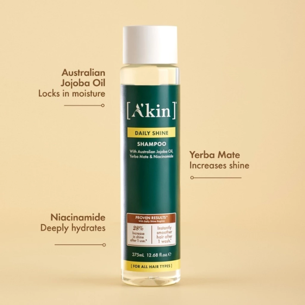 (EXP: Mar 27) A'kin Daily Shine Shampoo 375ml AK0115 (For All Hair Type)