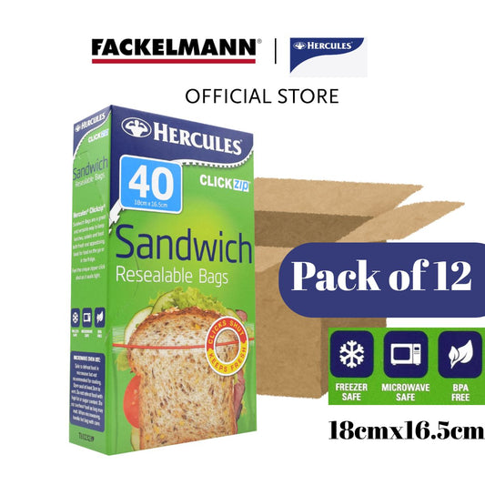 [Bundle of 12] Hercules Clickzip Sandwich Bags (40pc/pack) HC0001