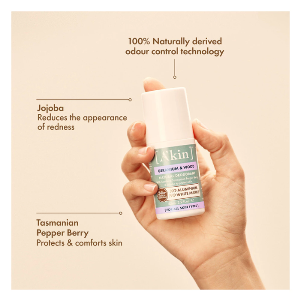 (EXP: Jan 2027) A'kin Geranium & Wood Roll-On Deodorant 65ml AK0133