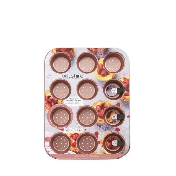 Wiltshire Rose Gold Perforated Mini Quiche & Tart Pan 12 Cup