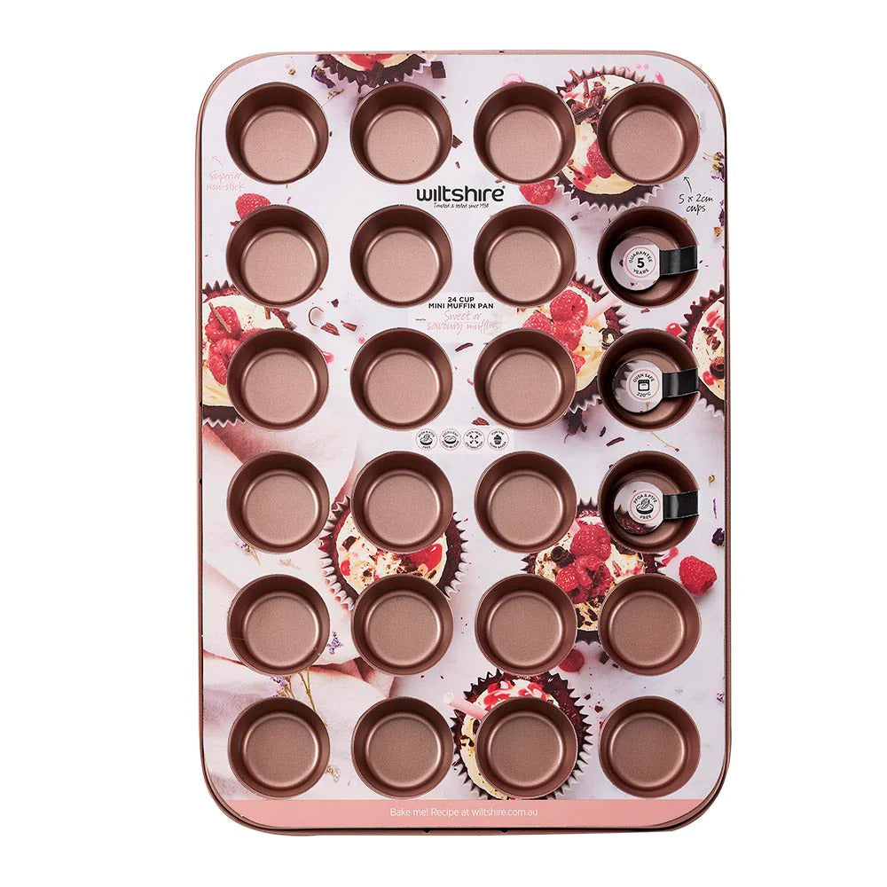 Wiltshire Rose Gold Mini Muffin Pan 24 Cup
