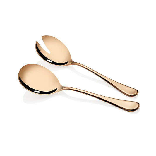 Stanley Rogers Chelsea Gold Salad Servers Fork and Spoon 2 Piece Set HW1117