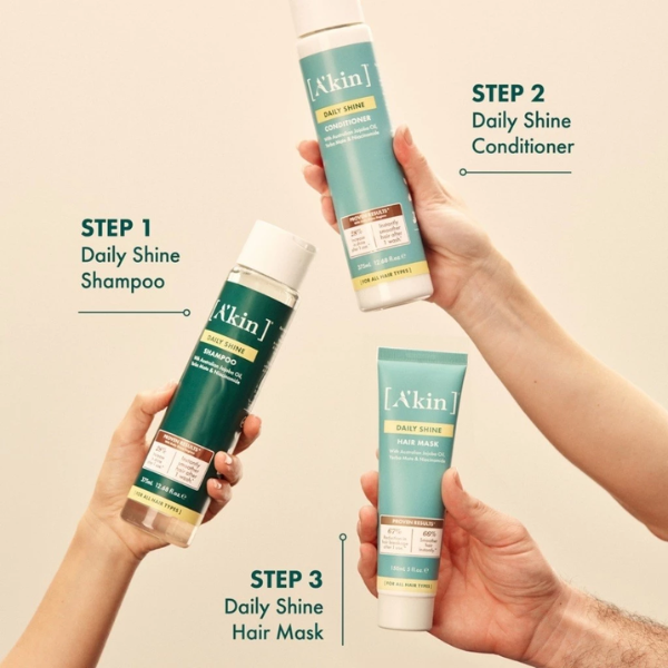 (EXP: Mar 27) A'kin Daily Shine Shampoo 375ml AK0115 (For All Hair Type)