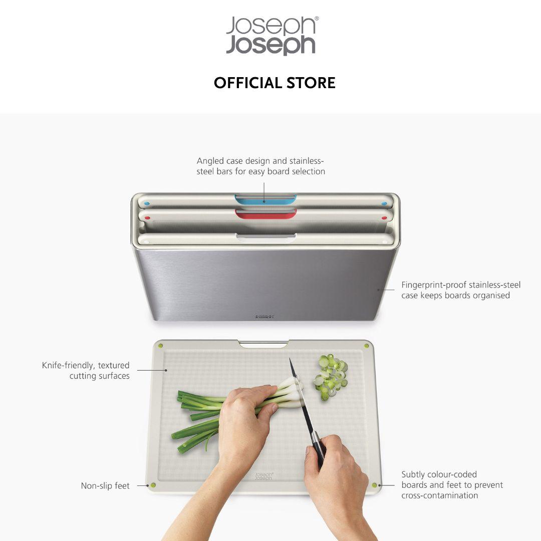 Joseph Jospeh Folio Steel 4-piece Stone Chopping Board Set With Stainless-Steel Case JJ0142