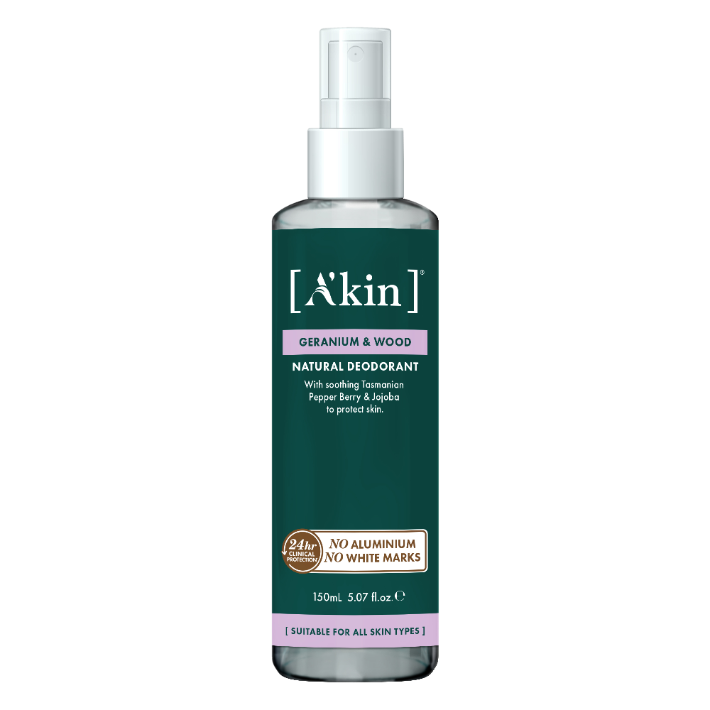 (EXP: Sep 2026) A'kin Geranium & Wood Spray Deodorant 150ml AK0130