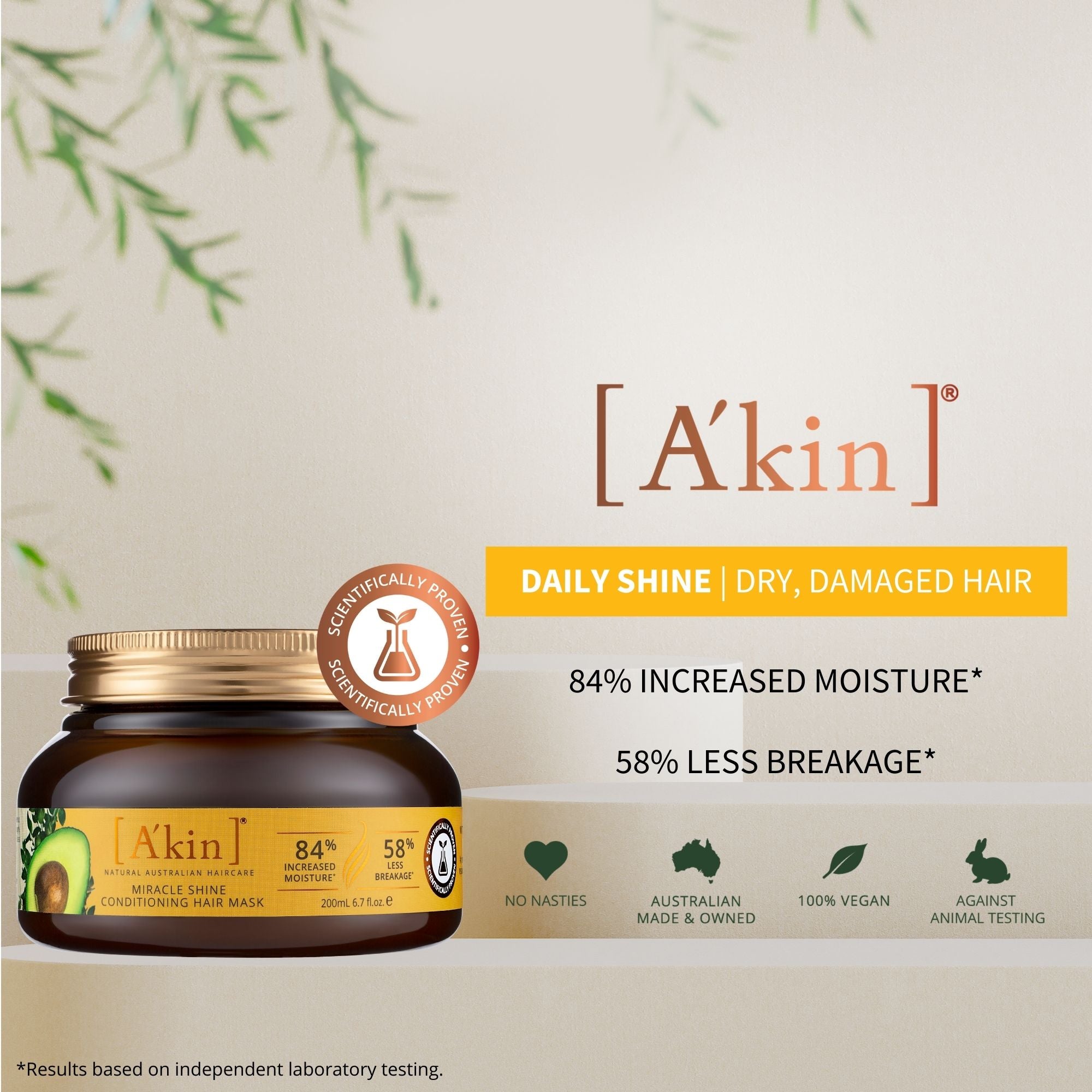 A'kin Silicon Free Conditioning Hair Mask (Dry & Damaged Hair) Tub 200ml AK0112 (Expiry: 1/2/24)