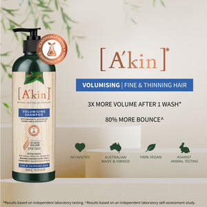 A'kin Silicon Free Volumising Shampoo (Fine & Thin Hair) 500ml AK0110 (Expiry: 27/2/24)