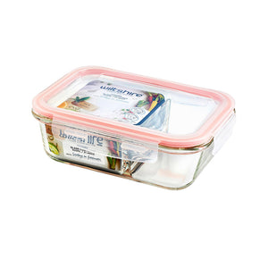 Wiltshire Glass Food Container Rectangle with Divider 930ml HW1210 / Food container with lid