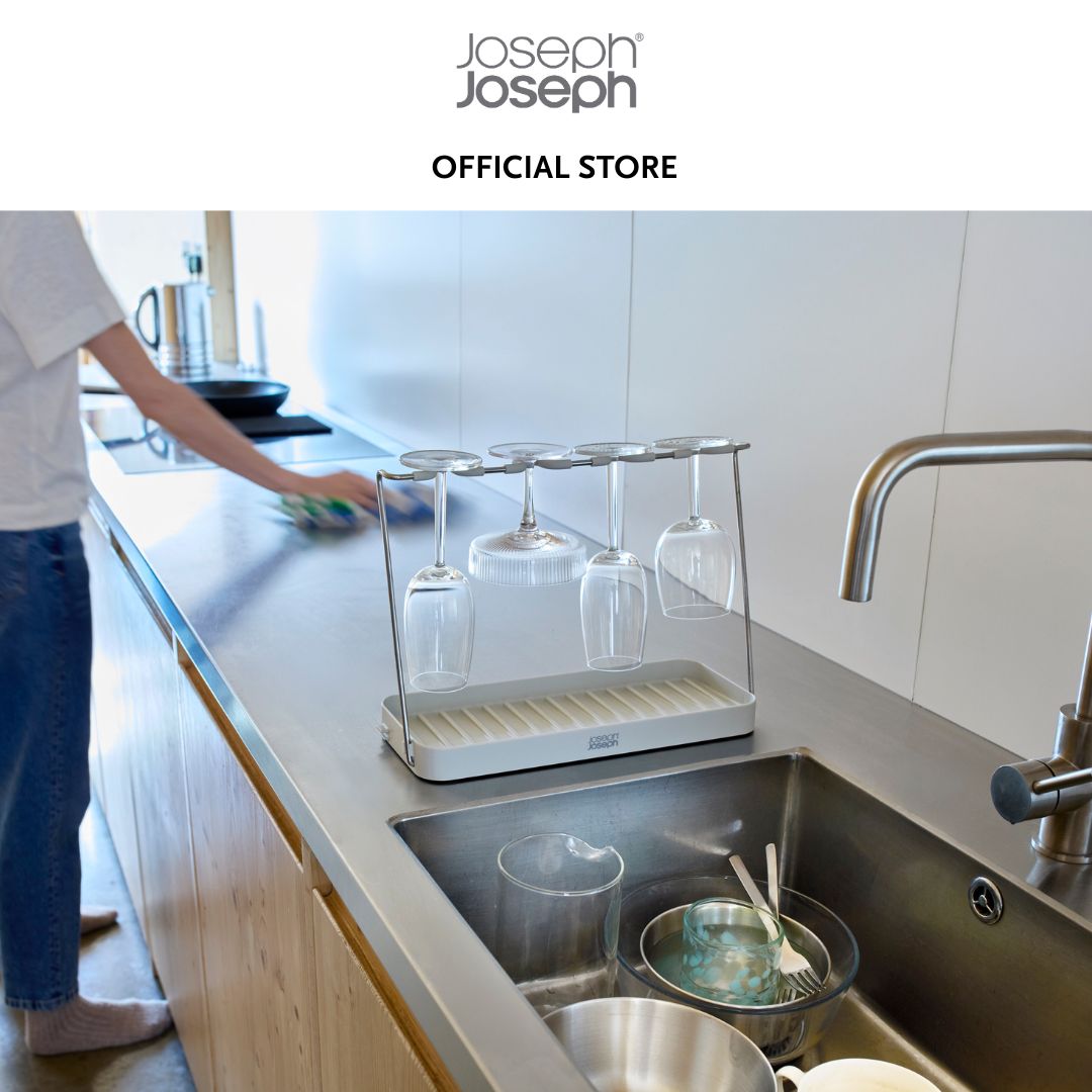 Joseph Joseph DrySmart™ Folding Wine Glass Drying Rack JJ0116 Made from recycled plastics