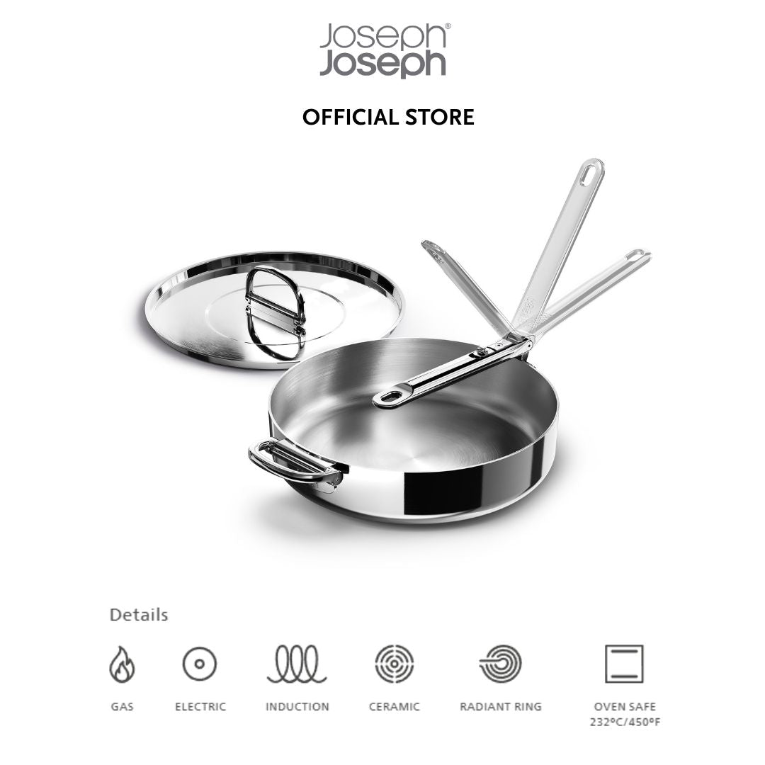 Joseph Joseph Space Steel Folding Handle 28cm Saute Pan & Lid JJ0284