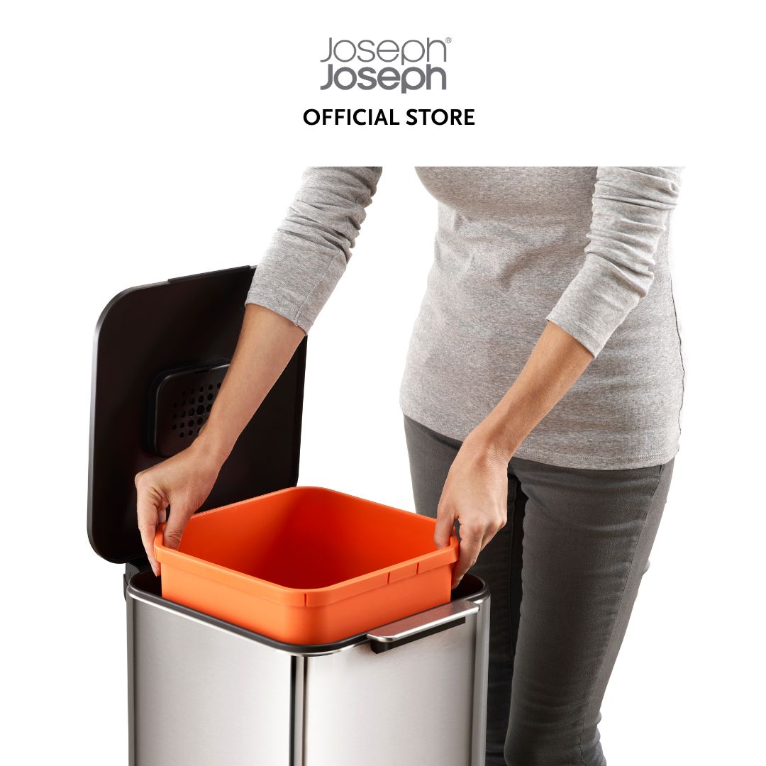 Joseph Joseph Totem Compact 40L Waste & Recycling Bin JJ0132 (Stainless Steel) / JJ0133 (Stone)