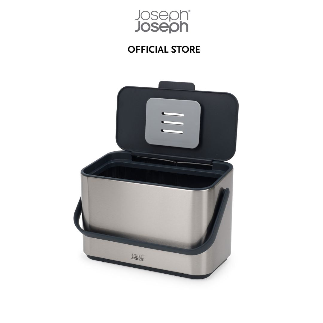 Joseph Joseph Collect™ 4L Stainless-steel Food Waste Caddy (Grey) JJ0134