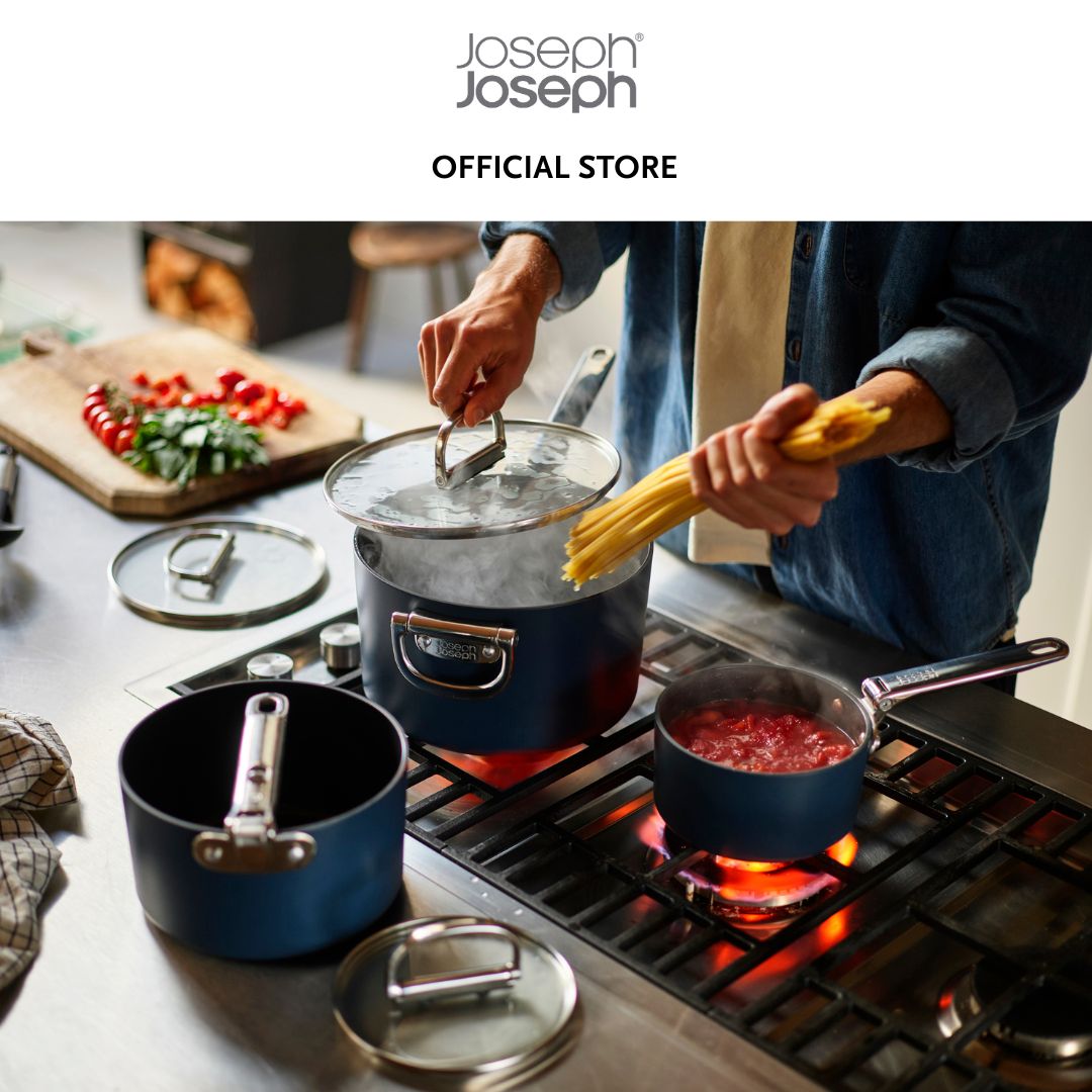 Joseph Joseph Space Folding Handle Ceramic Non-stick 23cm Blue Saucepan & Lid JJ0149