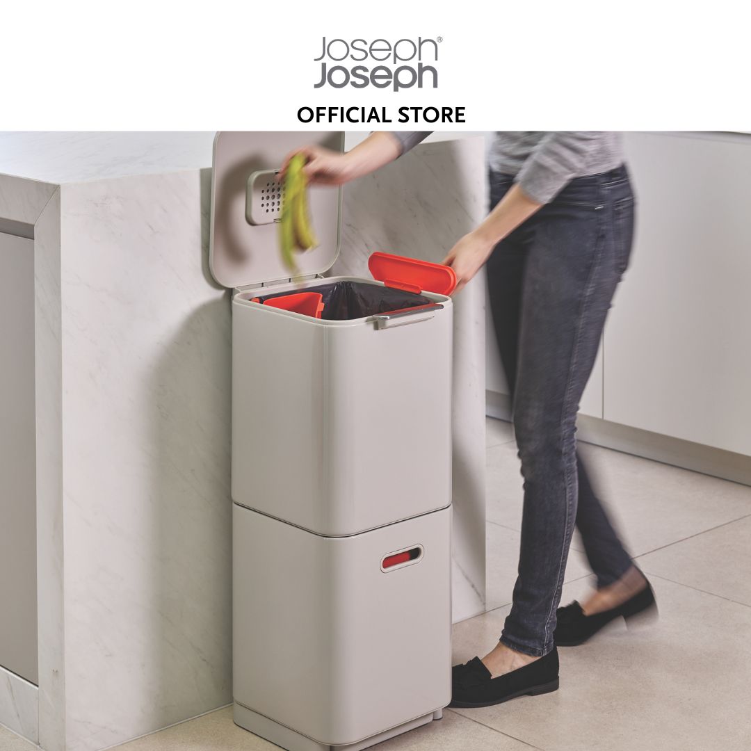 Joseph Joseph Totem Compact 40L Waste & Recycling Bin JJ0132 (Stainless Steel) / JJ0133 (Stone)