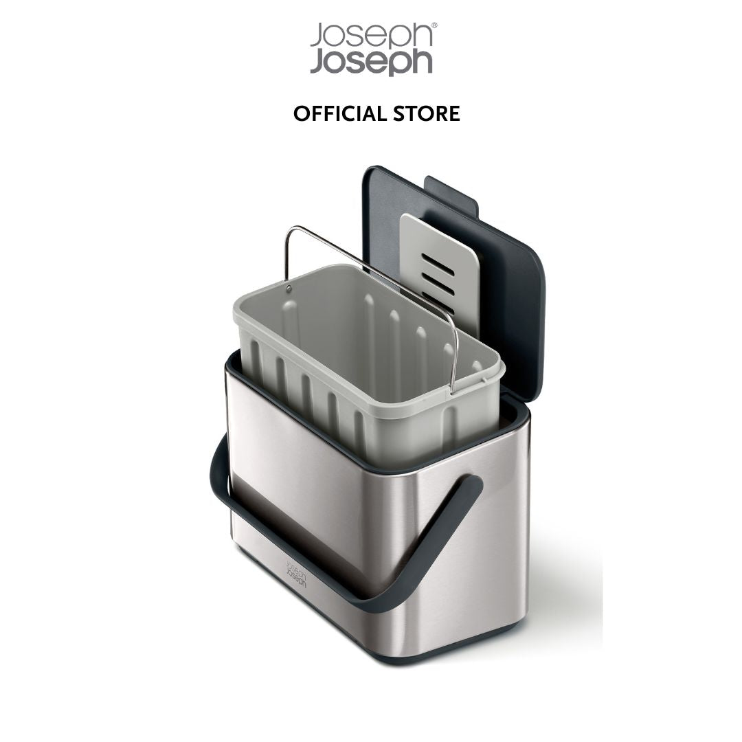 Joseph Joseph Collect™ 4L Stainless-steel Food Waste Caddy (Grey) JJ0134