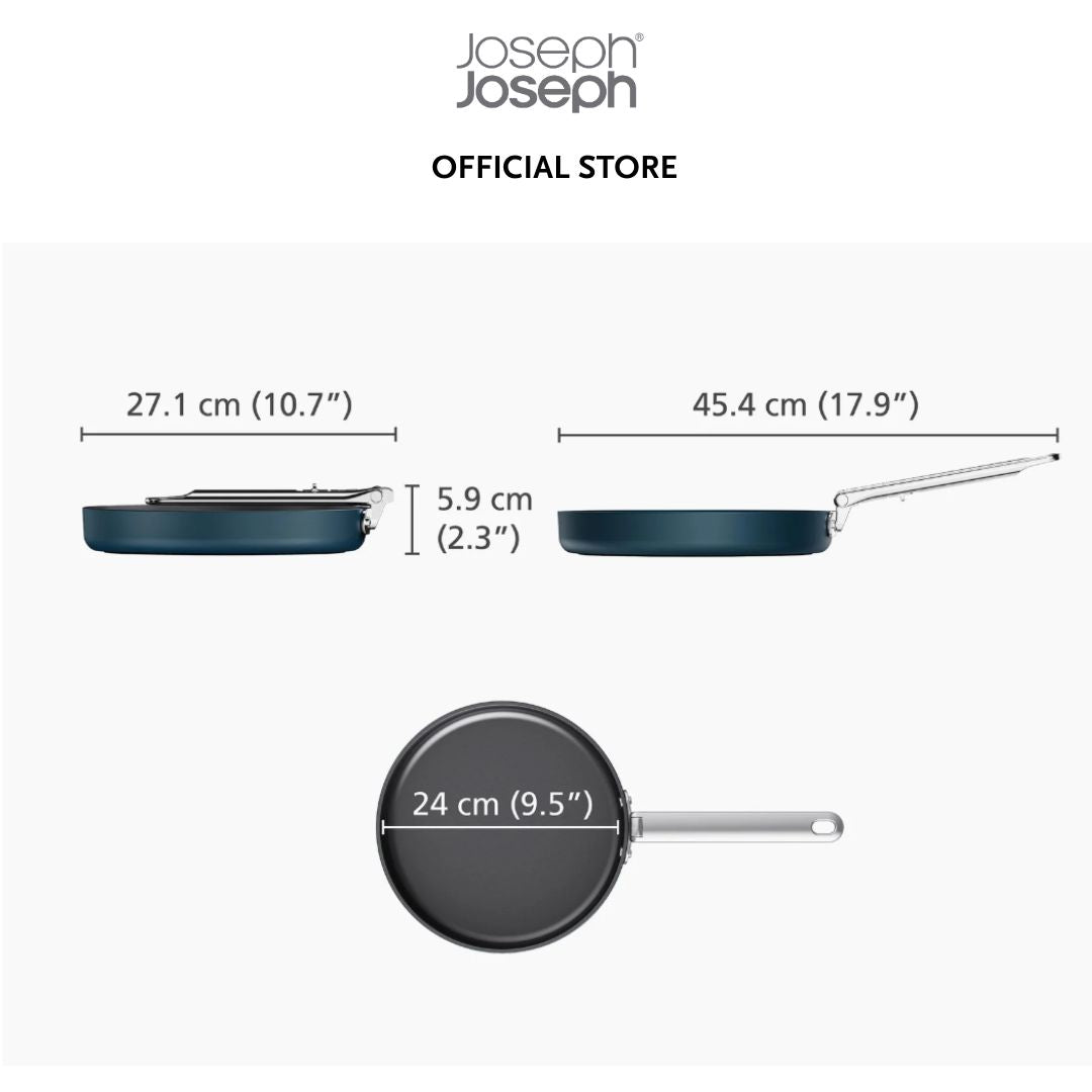 Joseph Joseph Space Folding Handle Ceramic Non-stick 24cm Blue Frying Pan JJ0151