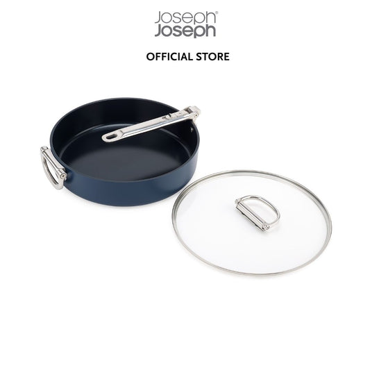 Joseph Joseph Space Folding Handle Ceramic Non-stick 28cm Blue Saute Pan & Lid JJ0153
