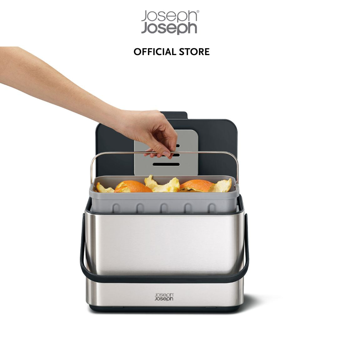 Joseph Joseph Collect™ 4L Stainless-steel Food Waste Caddy (Grey) JJ0134