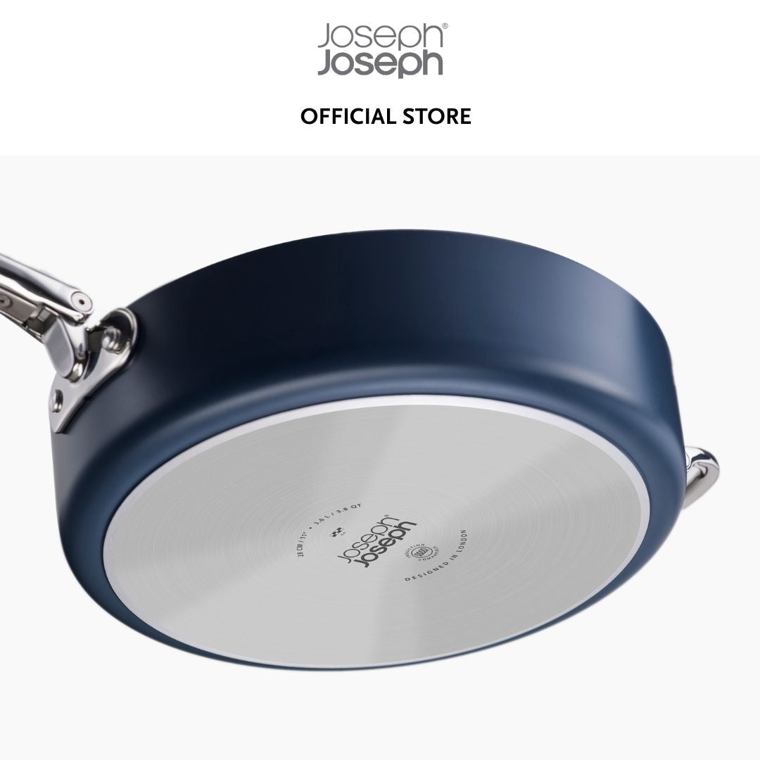 Joseph Joseph Space Folding Handle Ceramic Non-stick 28cm Blue Saute Pan & Lid JJ0153