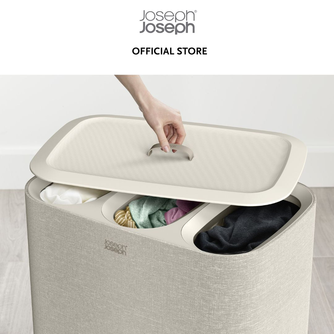 Joseph Joseph Tota Trio 90L Ecru Laundry Separation Basket JJ0169