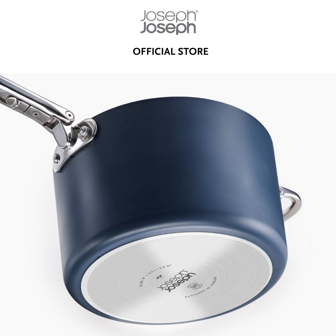 Joseph Joseph Space Folding Handle Ceramic Non-stick 23cm Blue Saucepan & Lid JJ0149