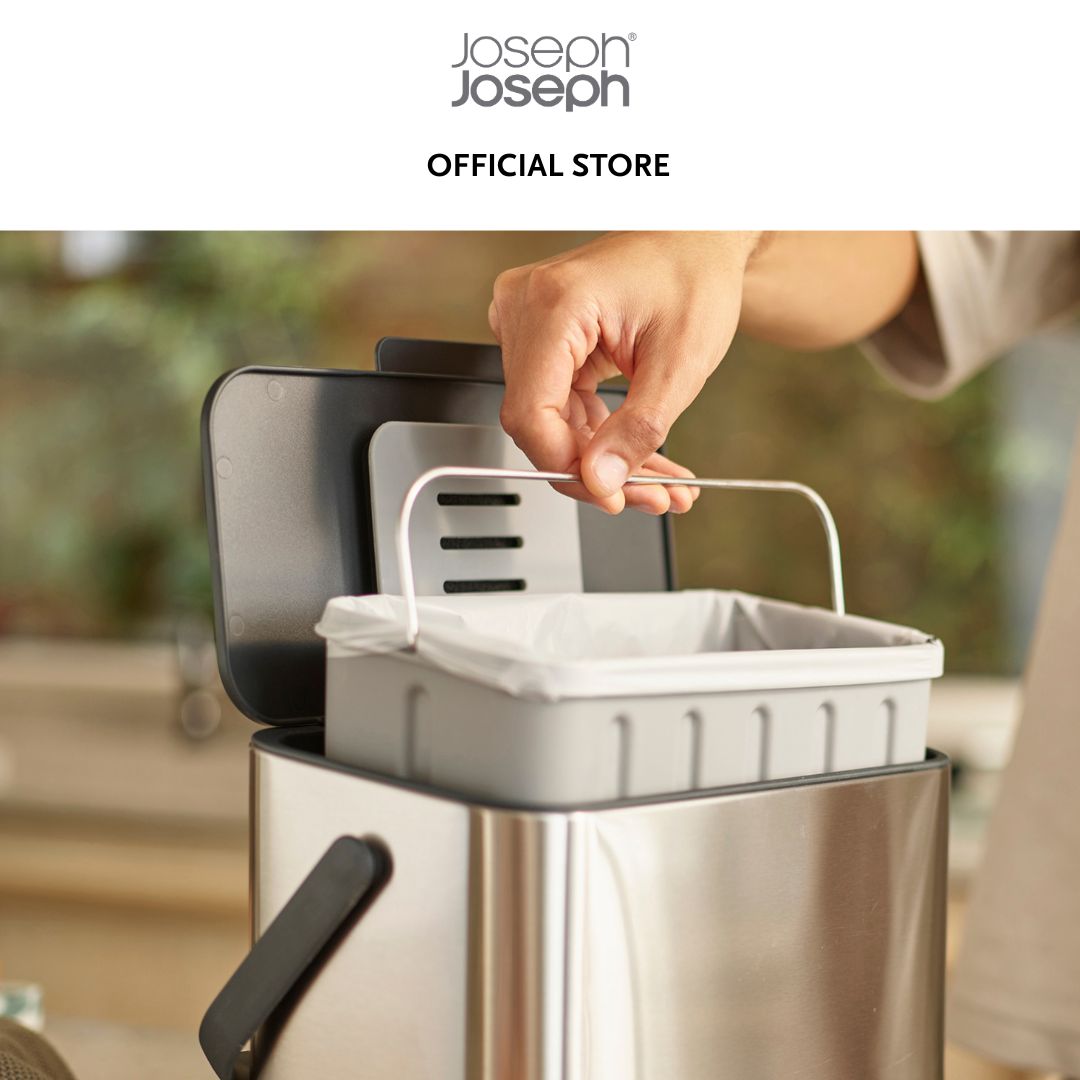 Joseph Joseph Collect™ 4L Stainless-steel Food Waste Caddy (Grey) JJ0134