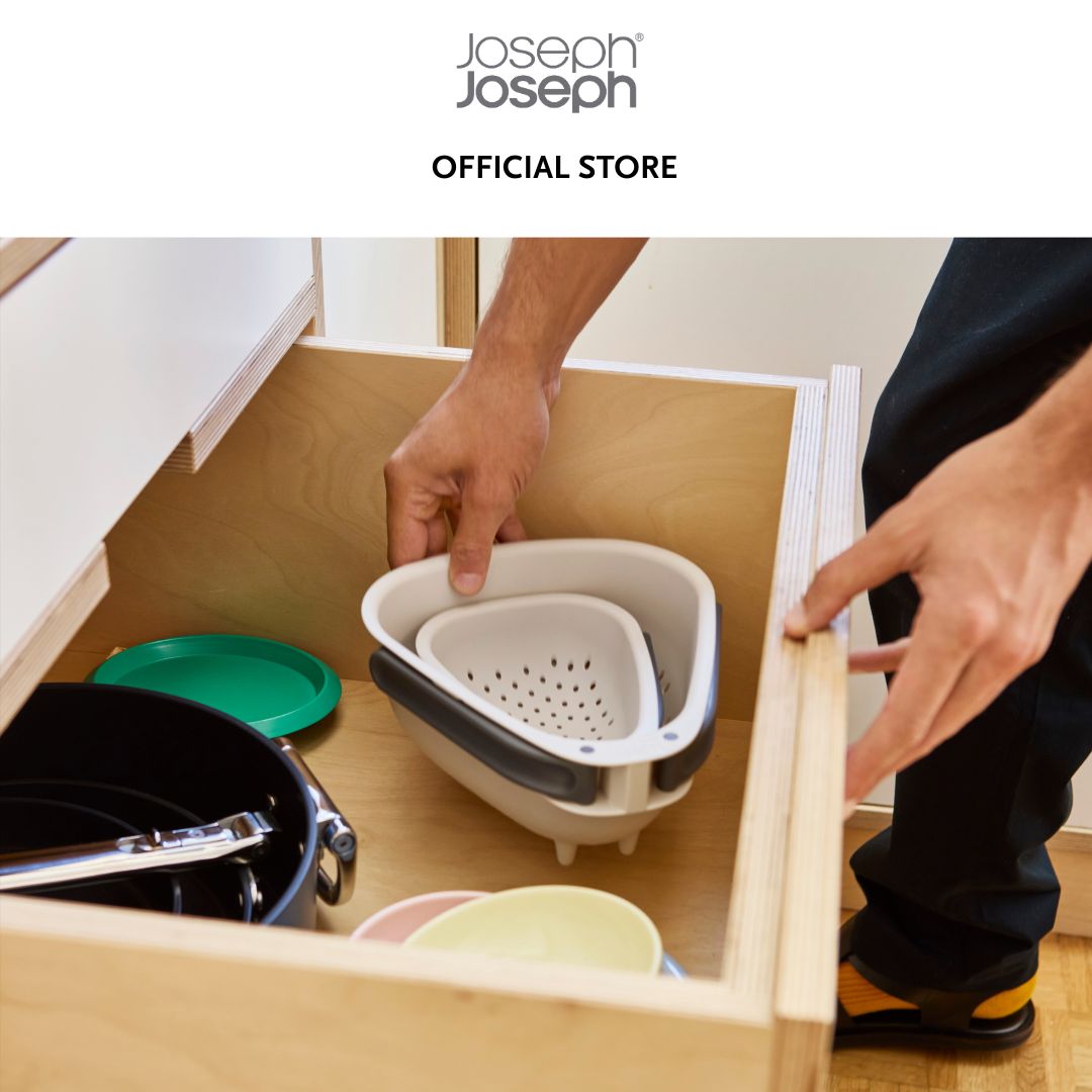 Joseph Joseph Droplet White Colander with Folding Handle JJ0280 (Large) / JJ0281 (Small)