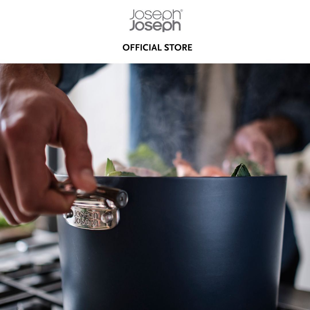 Joseph Joseph Space Folding Handle Ceramic Non-stick 25cm Blue Stock Pot & Lid JJ0154
