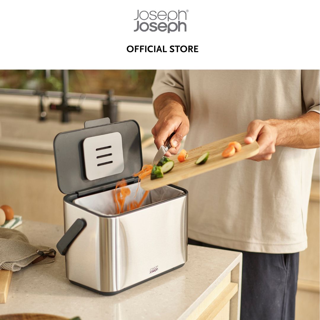 Joseph Joseph Collect™ 4L Stainless-steel Food Waste Caddy (Grey) JJ0134