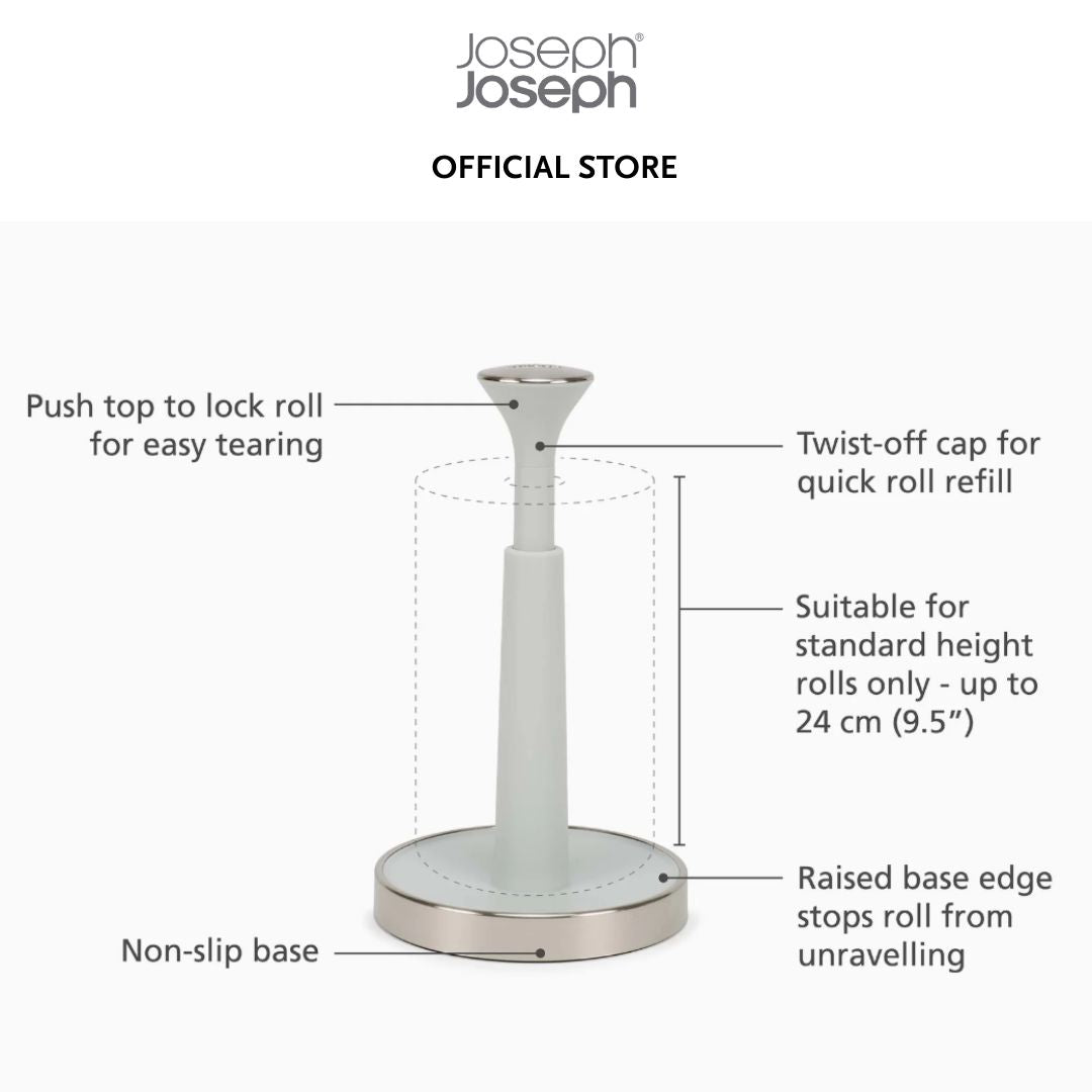 Joseph Joseph Push&Tear™ Grey Kitchen Roll Holder JJ0253 (Black) / JJ0267 (Stone)