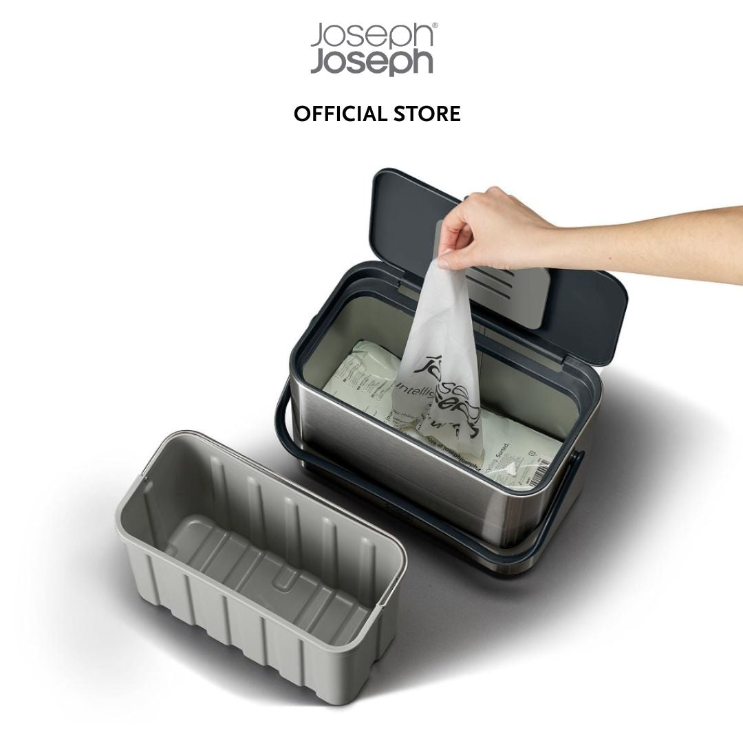 Joseph Joseph Collect™ 4L Stainless-steel Food Waste Caddy (Grey) JJ0134