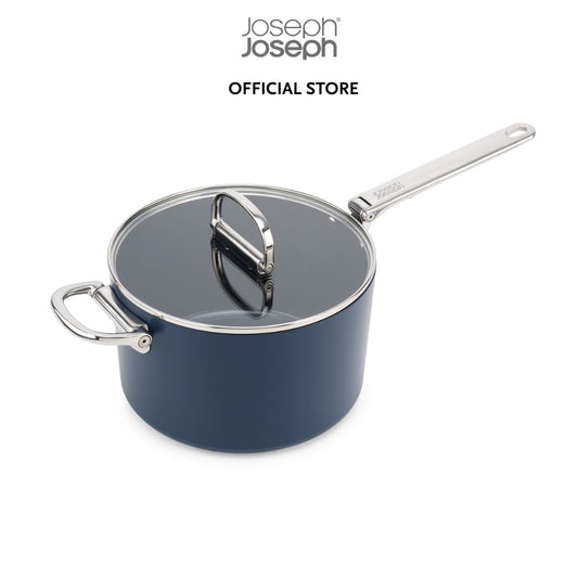 Joseph Joseph Space Folding Handle Ceramic Non-stick 23cm Blue Saucepan & Lid JJ0149