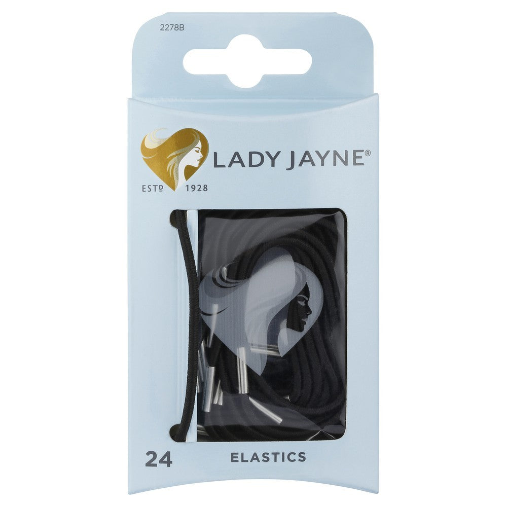 Lady Jayne Black Elastics - 24 Pk LJ0306