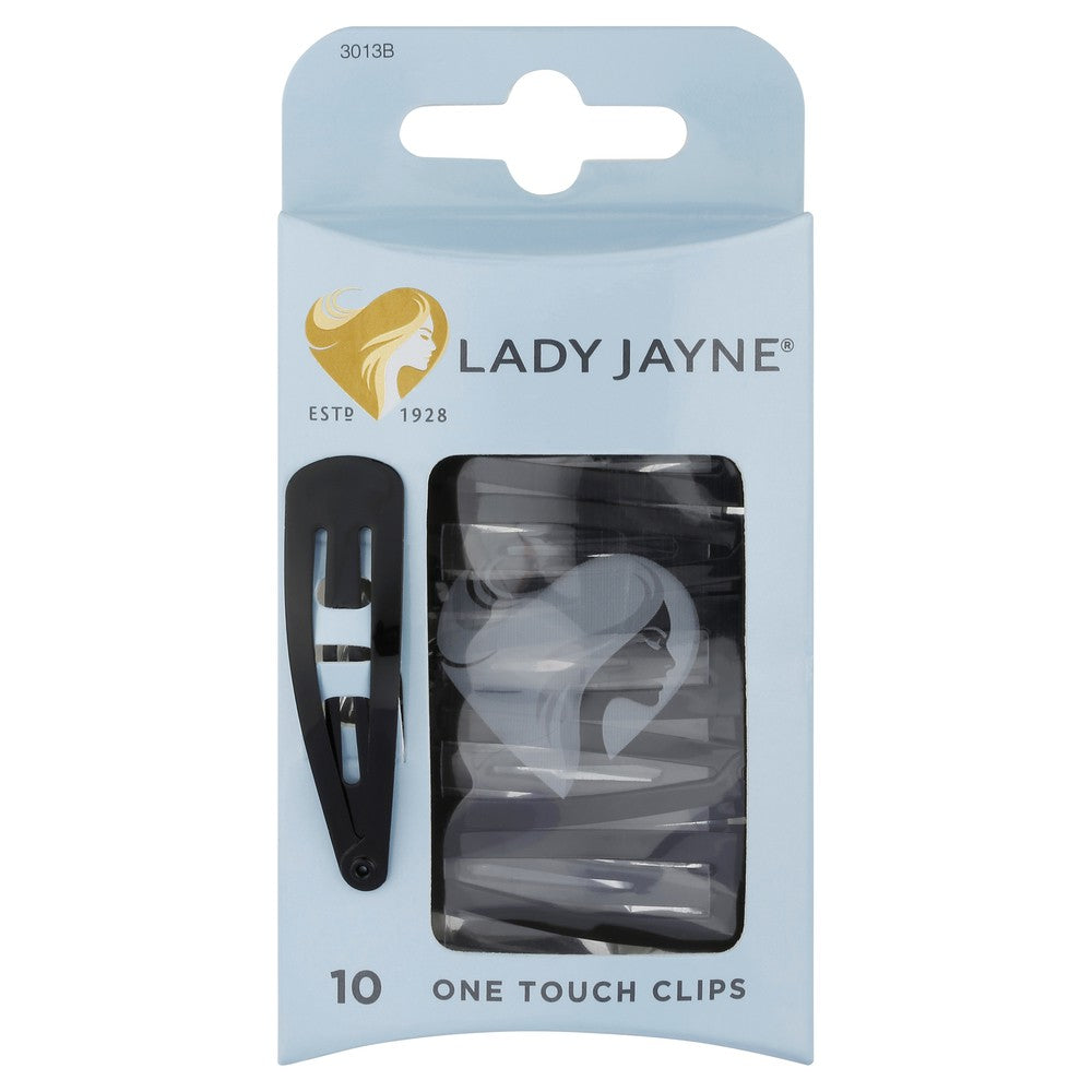Lady Jayne Black One Touch Hair Clips - Pk 10 LJ0315